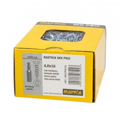 MATRIX MX PRO 4,0 x 16, ŁEB STOŻKOWY, Gniazdo MX 20